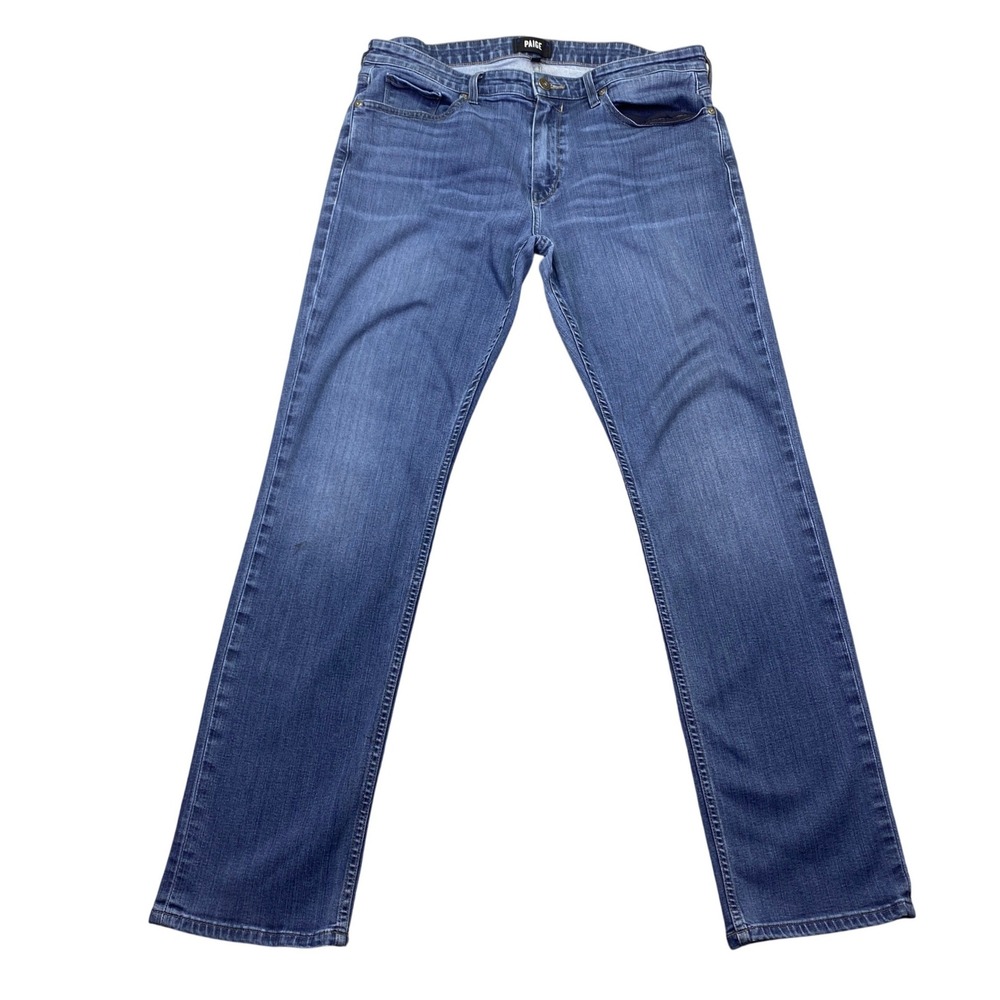 Paige Federal Slim Straight Leg Jeans Mens 36 Fits 35" Medium Wash Blue USA
